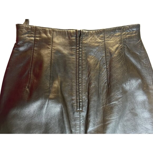 Vintage Leather Pencil Skirt Sz 6 Lamb Nappa Buttery Soft Cowgirl Core Classy - Picture 9 of 9